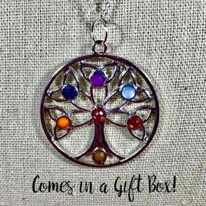 Tree of Life Necklace w Chakra